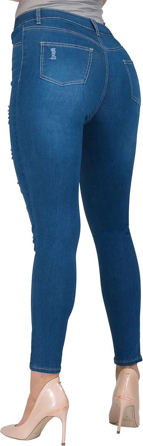 High Waisted Jeans for Women Stretch Skinny Colored Long Pants Plus Size Black White Khaki