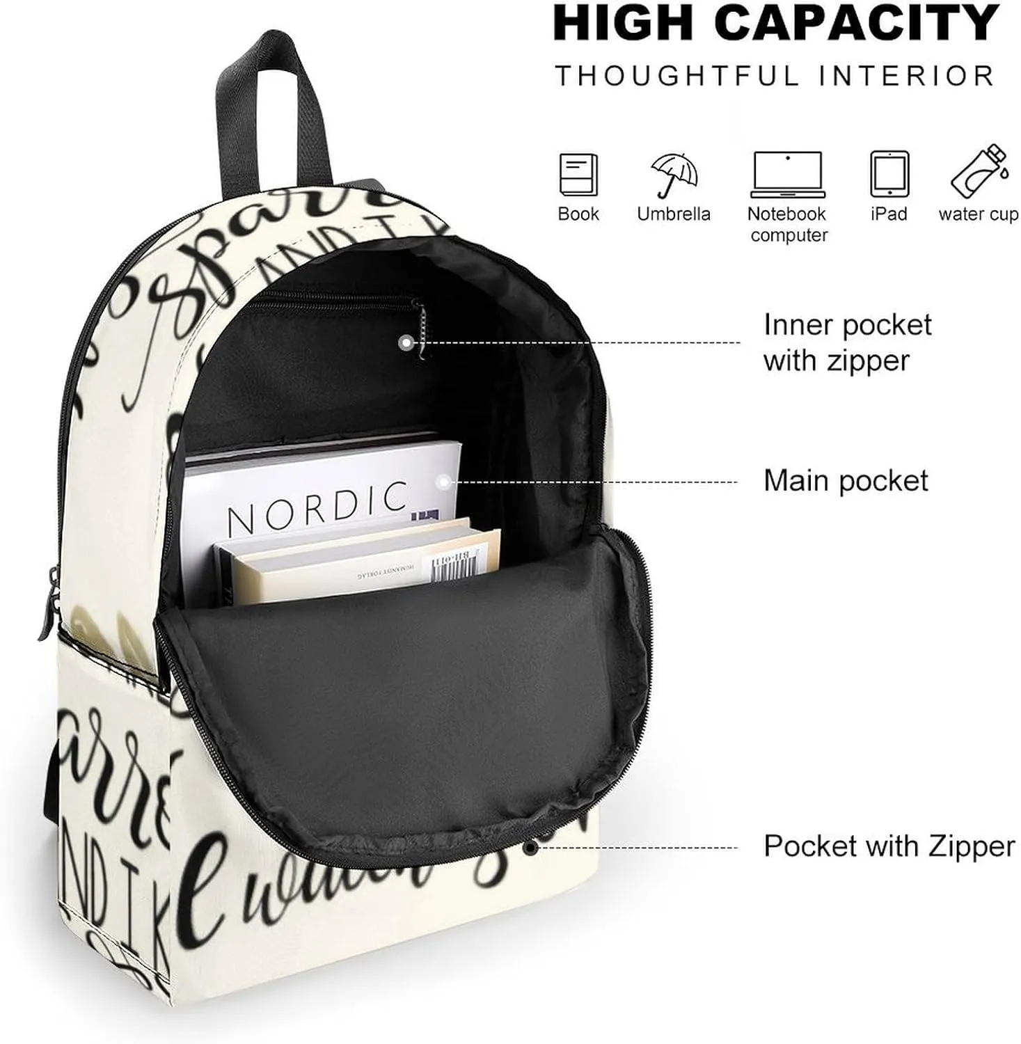 'His Eyes Are on The Sparrow Classic Neutral Casual Lightweight Laptop Backpack Made of Materials, Suitable for Multiple Uses