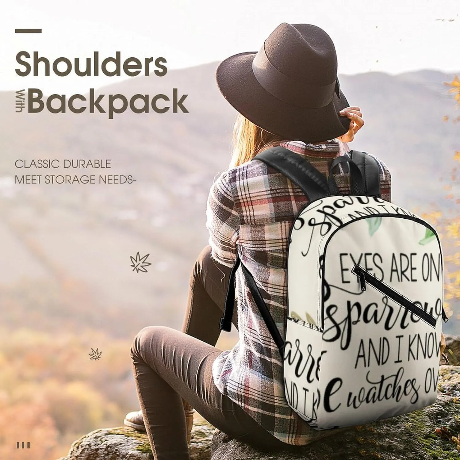 'His Eyes Are on The Sparrow Classic Neutral Casual Lightweight Laptop Backpack Made of Materials, Suitable for Multiple Uses