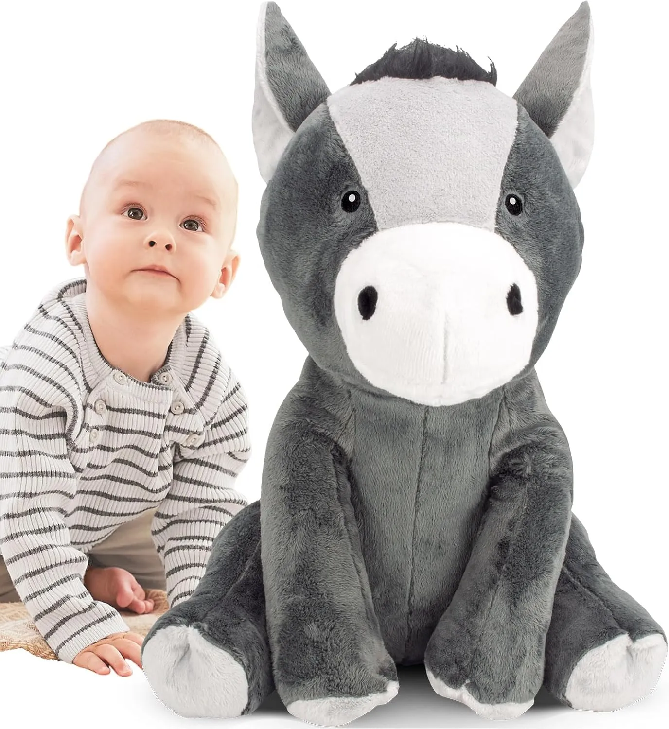 Homily Stuffed Donkey, Plush Donkey, Stuffed Animal Toy, Valantine Easter Gifts for Boys Girls Kids，20 Inches
