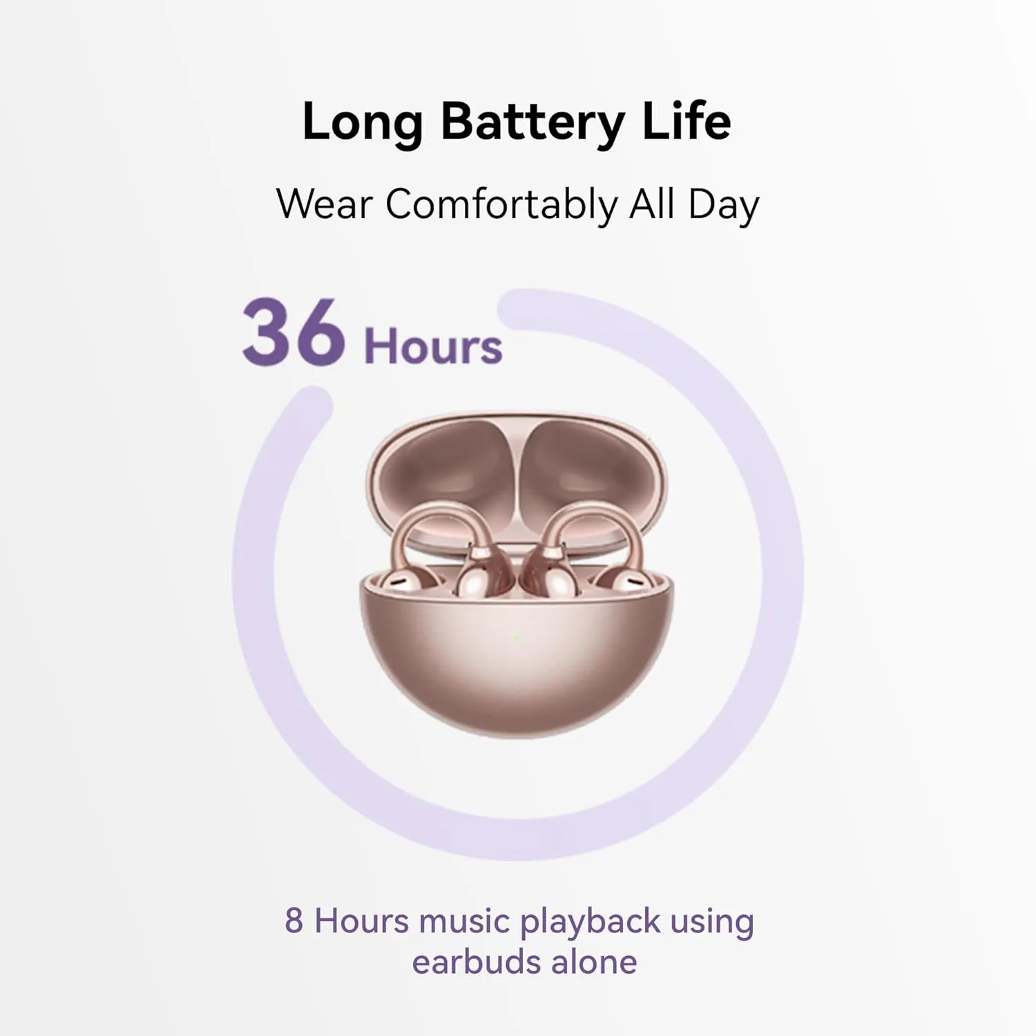 HUAWEI FreeClip, Groundbreaking Aesthetic Design, Feather-Light Wearing, Open-Ear Listening, AI Crystal-Clear Call, Long Battery Life, Dual-Device Connections, Rose Gold.