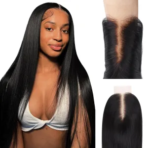 IDN BEAUTY SKINLIKE REAL HD 2x6 Lace Closure Human Hair Straight 12 Inch Bleached Single Knots HD Closure Ultra-thin 2x6 Lace Closure Virgin Human Hair 0.1 mm Pre Plucked Hairline Lace Closure