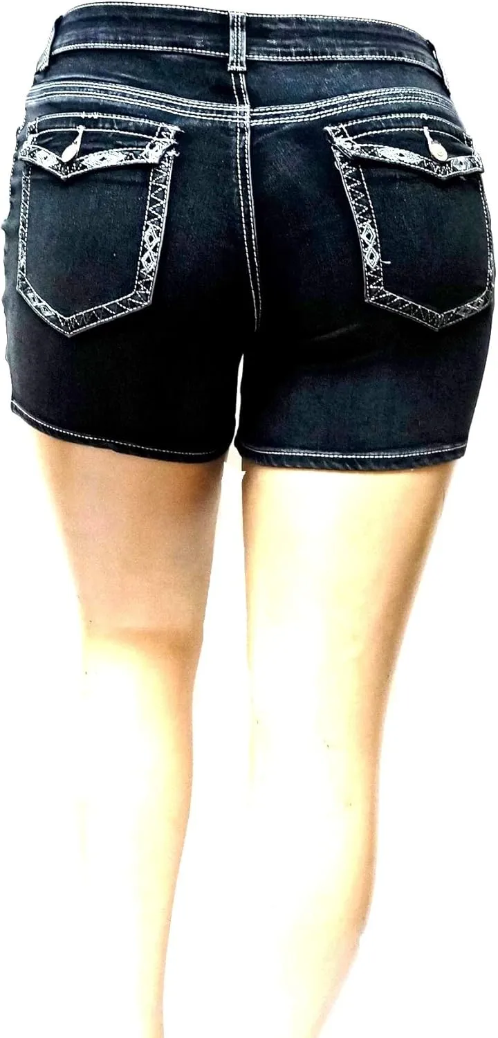 Jack David Premium Women's Plus Size Short Cotton Denim Stretch Jeans Shorts