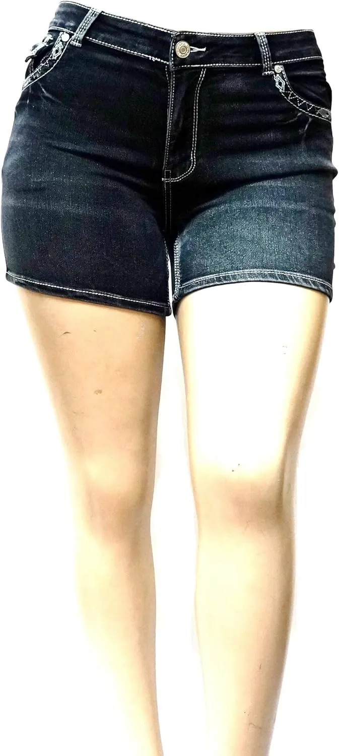 Jack David Premium Women's Plus Size Short Cotton Denim Stretch Jeans Shorts