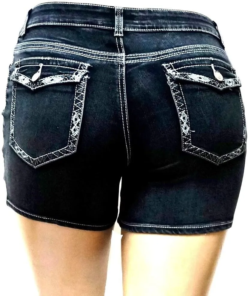 Jack David Premium Women's Plus Size Short Cotton Denim Stretch Jeans Shorts
