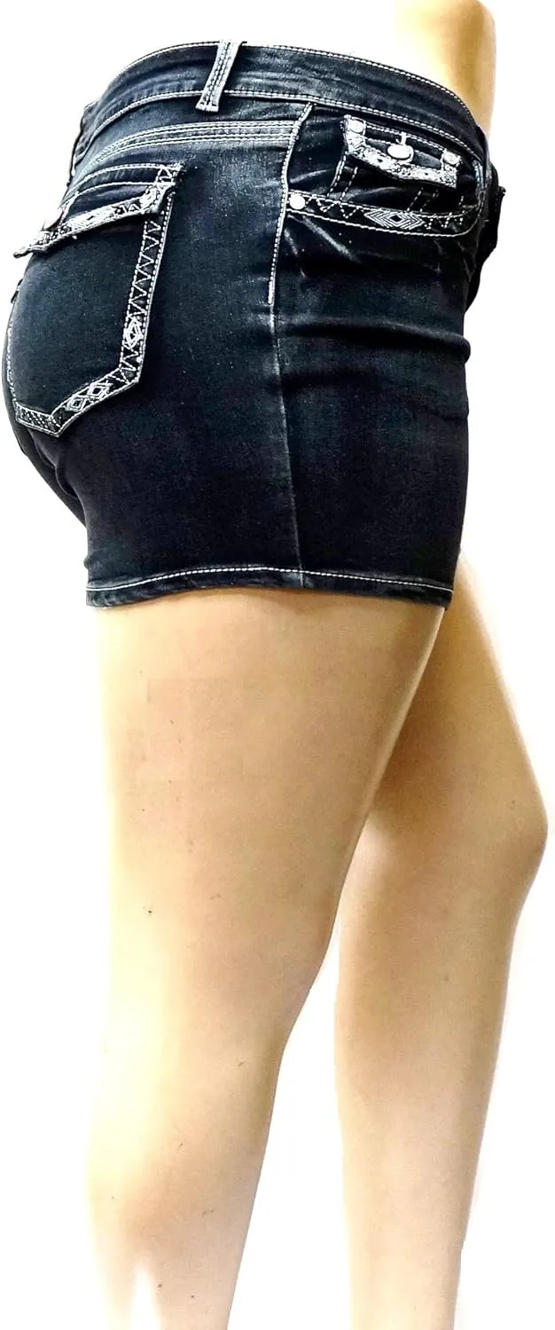 Jack David Premium Women's Plus Size Short Cotton Denim Stretch Jeans Shorts