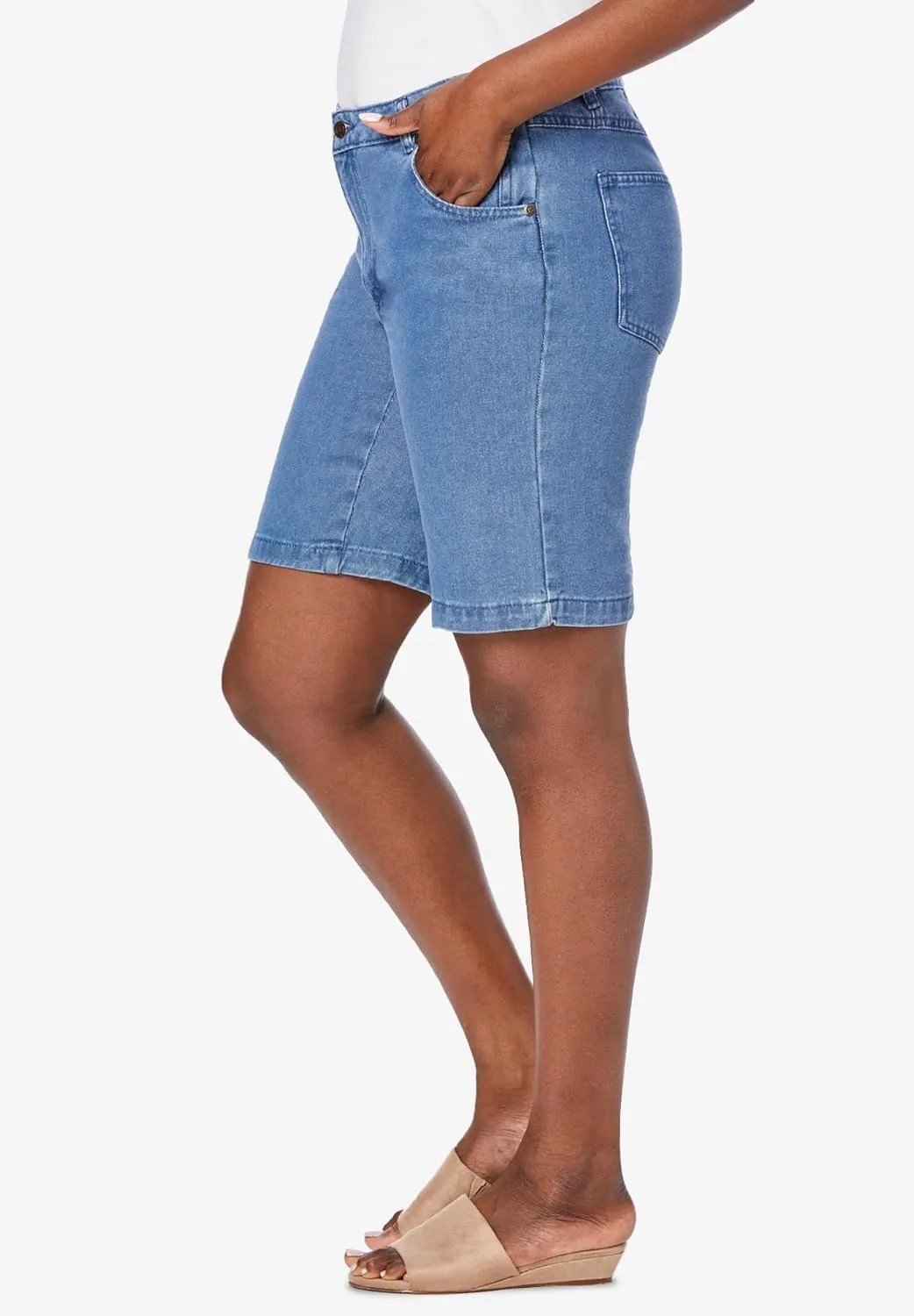 Jessica London Women's Plus Size Classic Cotton Denim Shorts