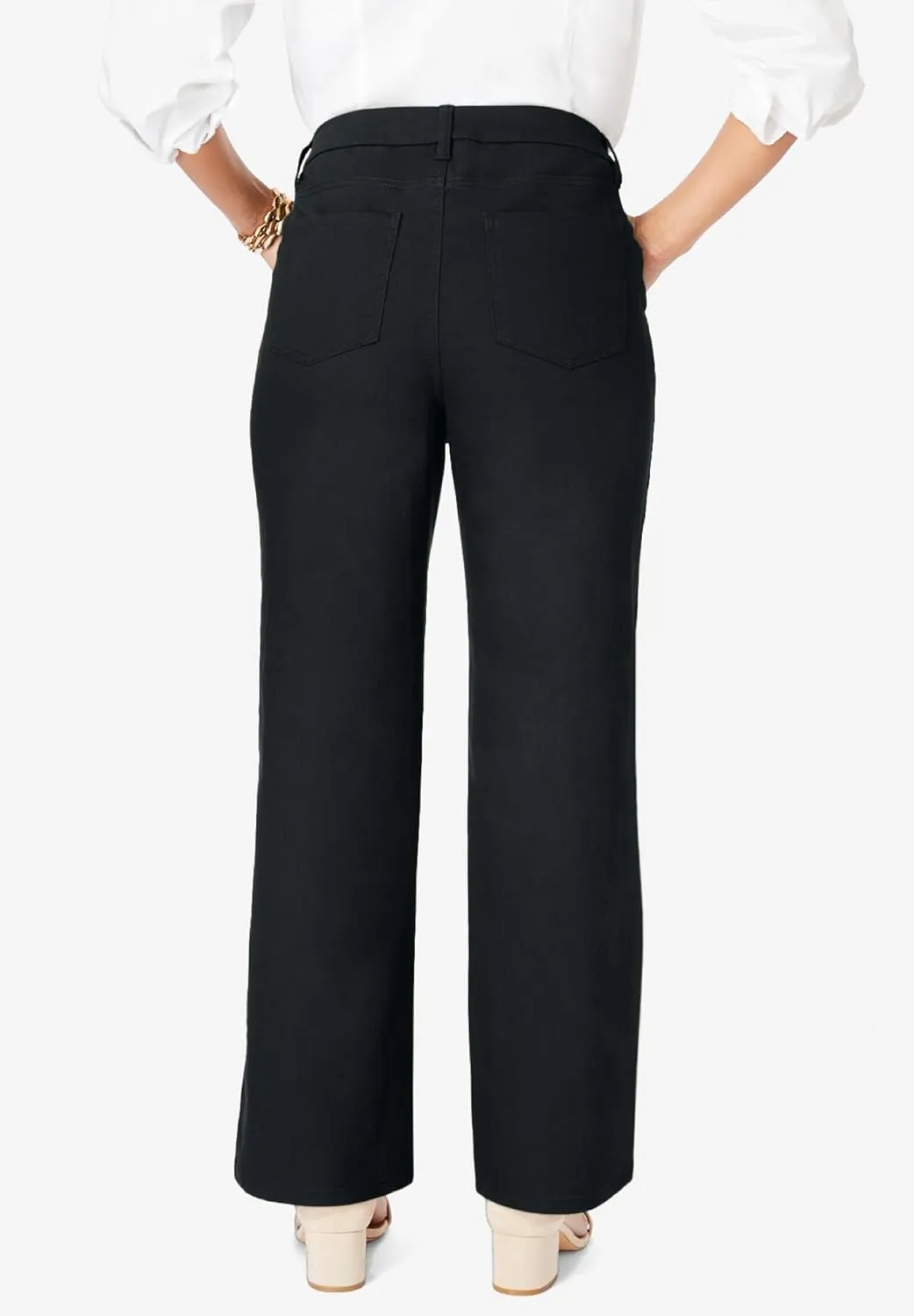 Jessica London Women's Plus Size True Fit Stretch Denim Wide Leg Jean