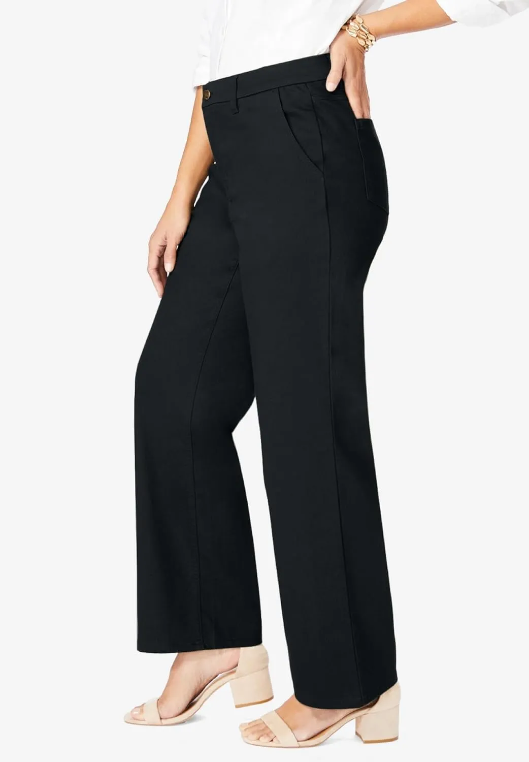 Jessica London Women's Plus Size True Fit Stretch Denim Wide Leg Jean