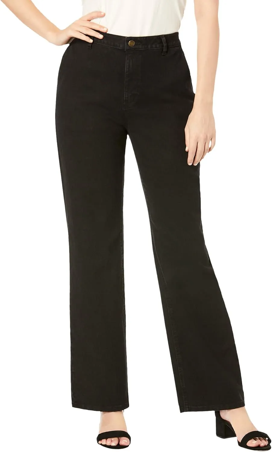 Jessica London Women's Plus Size True Fit Stretch Denim Wide Leg Jean