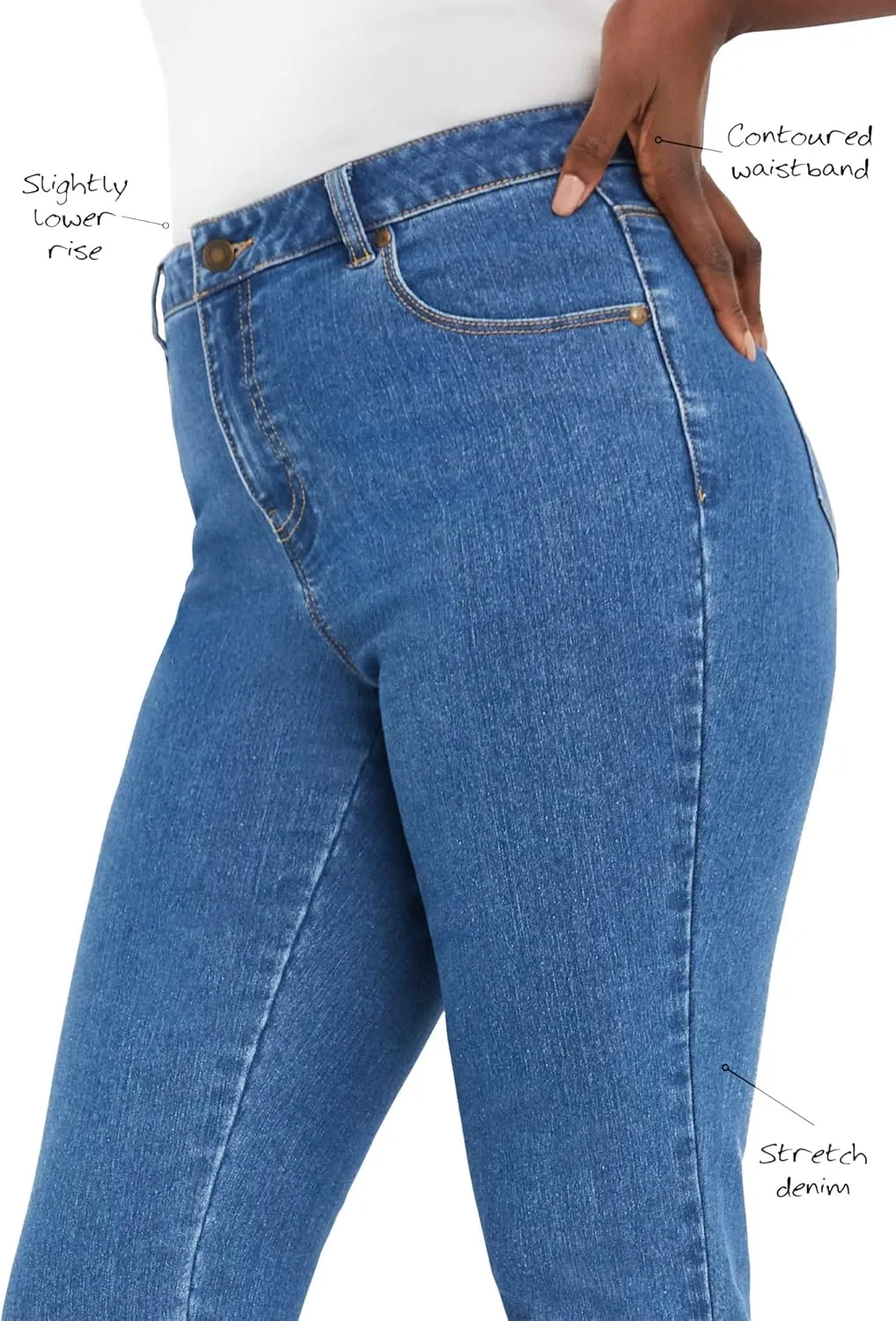 Jessica London Women's Plus Size True Fit Stretch Denim Wide Leg Jean