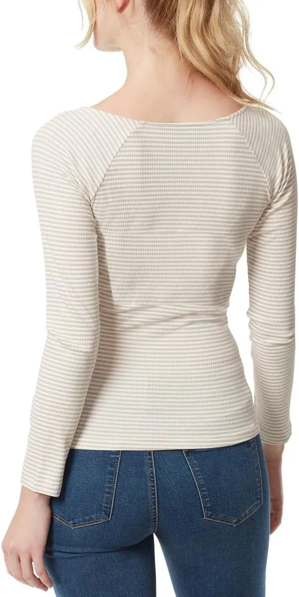 Jessica Simpson Womens Kiki Surplice Long Sleeve Wrap Top