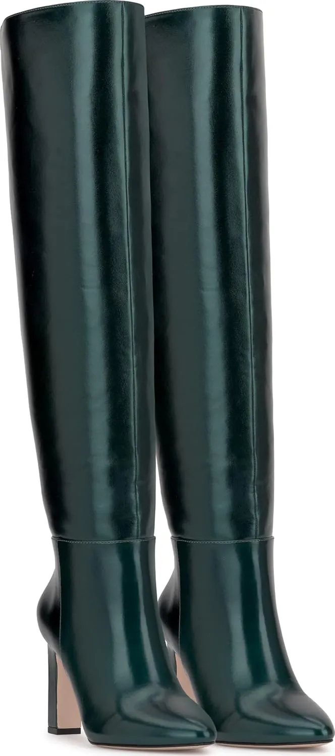 Jessica Simpson Womens Zipper Faux Leather Over-The-Knee Boots