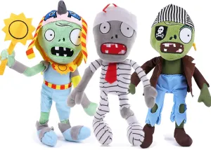 JHESAO 3PCS PVZ Plush Plants and Pirate Zombie Toys Soft Dolls - Mummy Zombies
