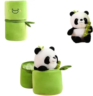 JOSON 11.8 Inch Cute Bamboo Panda Plush, Bamboo Panda Stuffed Animal Pillow, Birthday Valentine's Day Gift for Boys and Girls