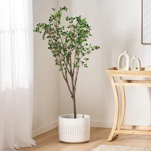 Kaimei 59" Artificial Leaf Bonsai Tree, Realistic Milan Leaf Plant for Home Decor, Office, Living Room, Bedroom, Faux Slim Tree
