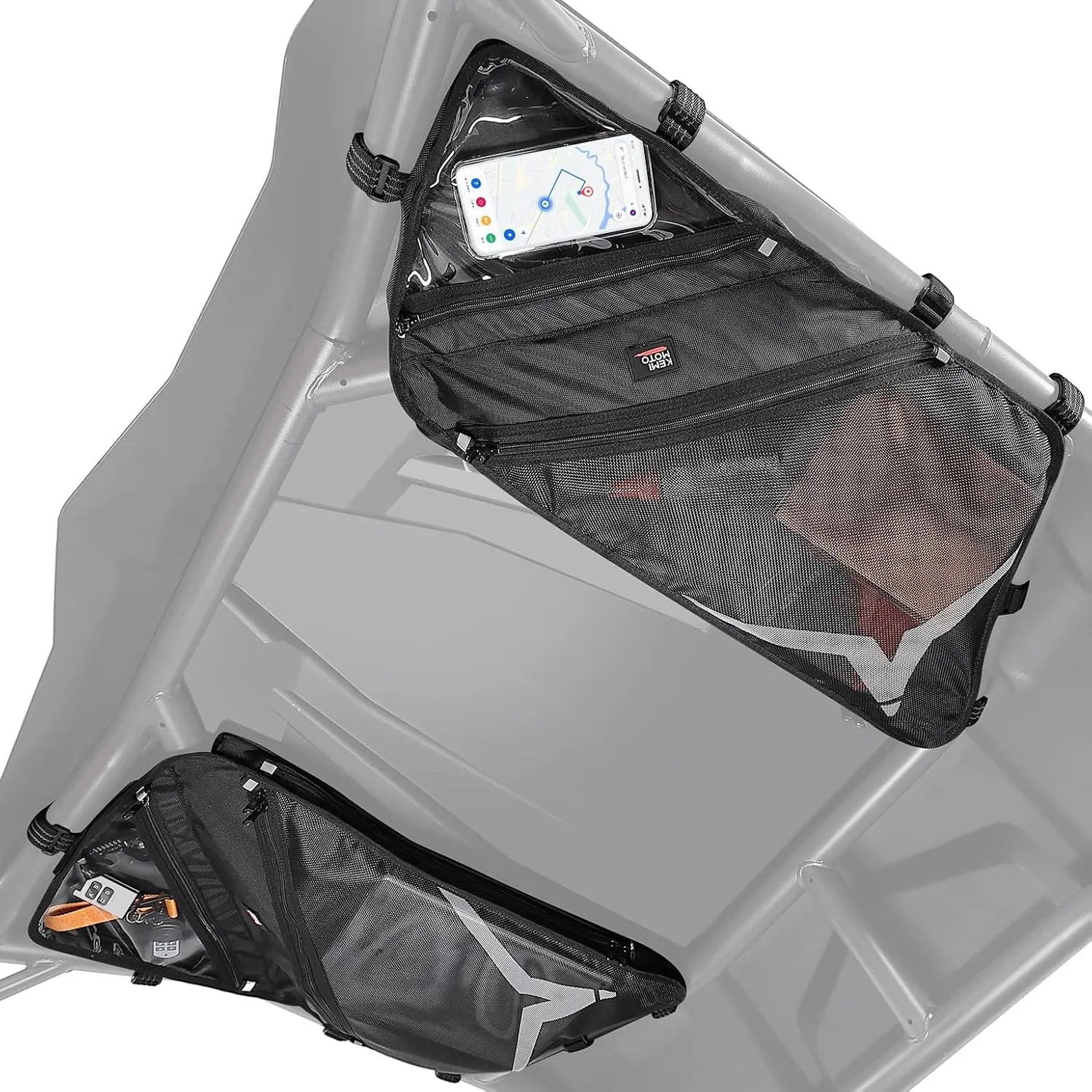 KEMIMOTO UTV Roof Bag Compatible with ZForce 500/800, Large Capacity 1680D UTV Overhead Storage Bag Tools Storage Solution Compatible with 2016-2022 CFMOTO ZForce 500/800