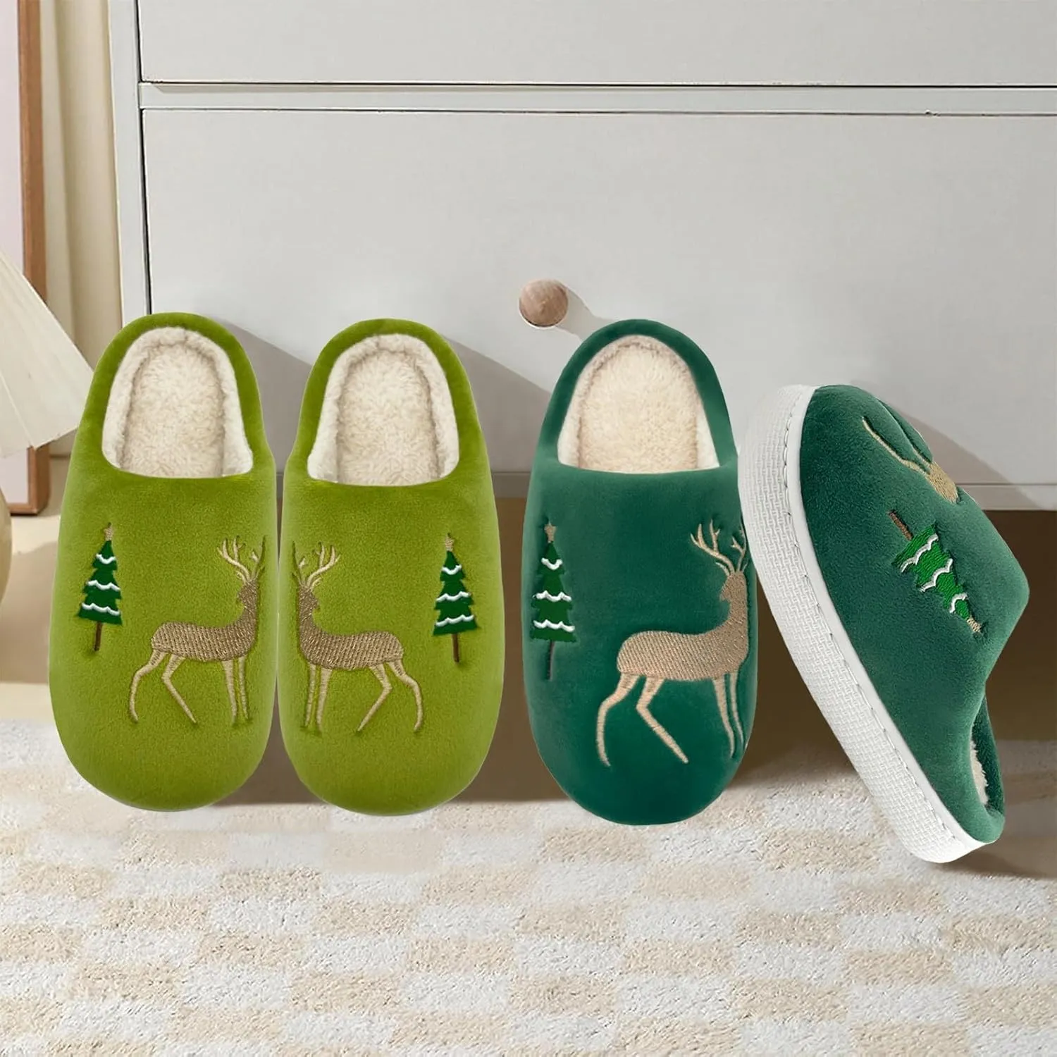Kids Reindeer Slippers - Soft, Cozy, Non-Slip Indoor Shoes for Toddlers - Christmas Gifts for Boys & Girls