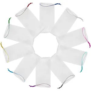 Kootinn 10 PCS Exfoliating Mesh Soap Pouch Double Layer Thicken Foam Net Soap Saver Sack Drawstring Holder Bags Bubble Mesh Bags