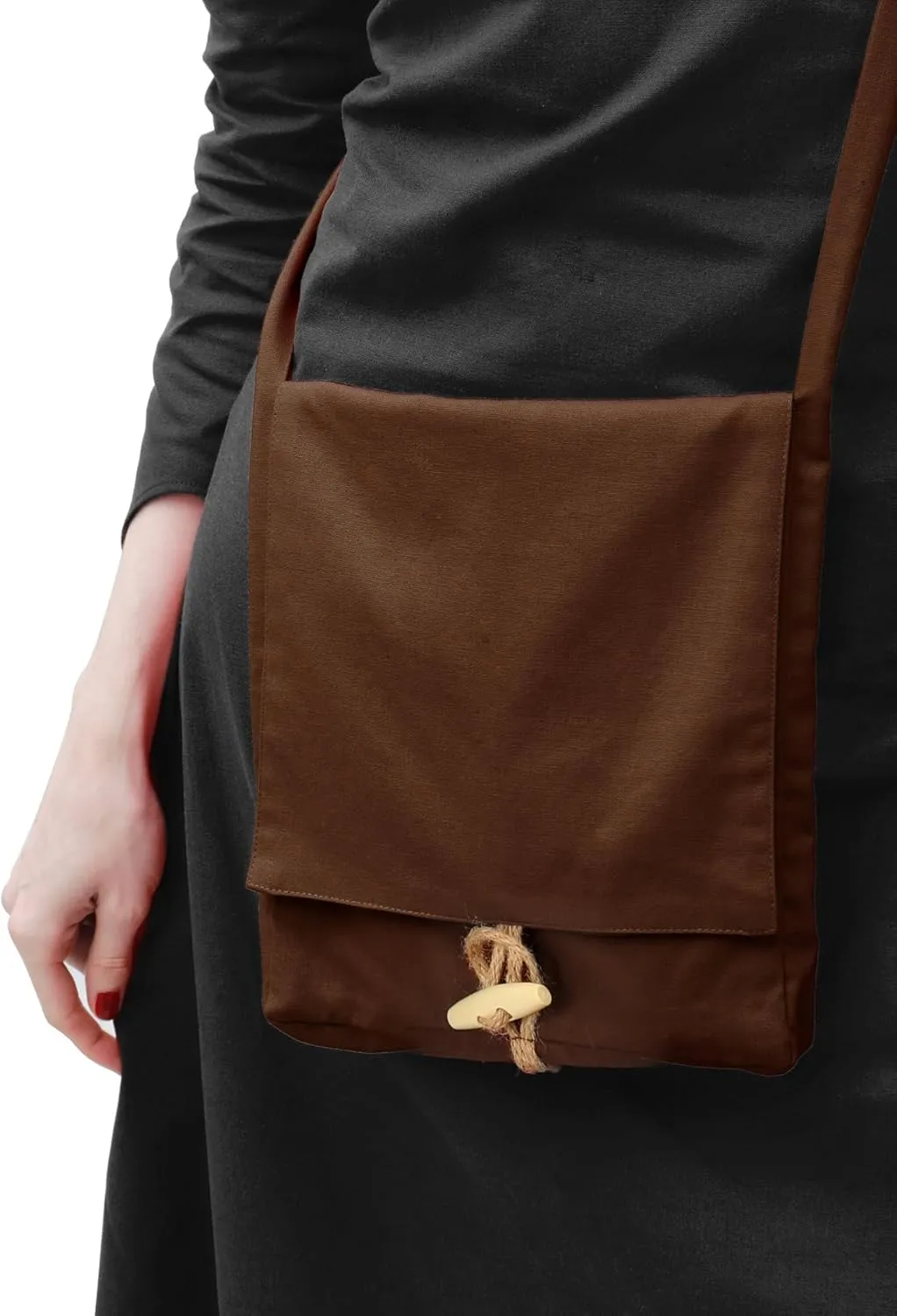 KUOIN Medieval Shoulder Bag Linen Pilgrim Pouch Renaissance Small Pack Accessories