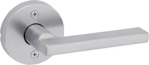 Kwikset Halifax Dummy Door Handle, Single Sided Round Lever for Closets, French Double Doors, and Pantry, Satin Chrome Non-Turning Reversible Interior Push/Pull Lever, with Microban Protection