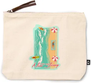 Lantern Press Cape May, New Jersey, Aerial Ocean Scene, 100% Cotton Zipper Pouch, Travel Accessory, Go Bag