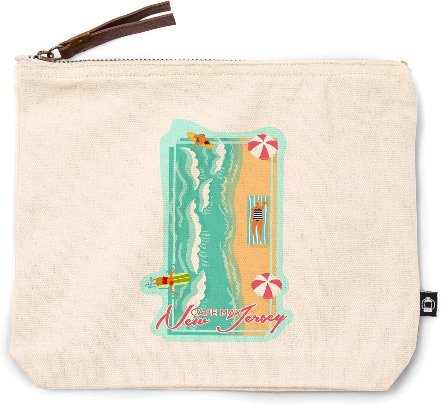 Lantern Press Cape May, New Jersey, Aerial Ocean Scene, 100% Cotton Zipper Pouch, Travel Accessory, Go Bag