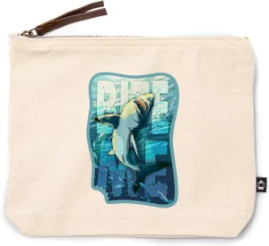 Lantern Press Great White Shark Bite Me, 100% Cotton Zipper Pouch, Travel Accessory, Go Bag