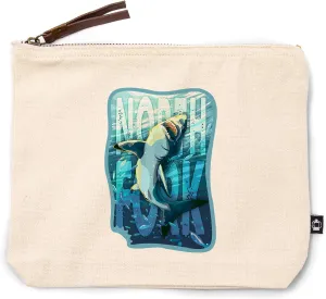 Lantern Press North Fork, New York, Great White Shark, 100% Cotton Zipper Pouch, Travel Accessory, Go Bag