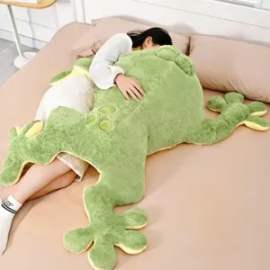 Large Frog Stuffed Animal Green Frog Plush Toy Frog Plushies Hugging Pillow Gift for Boys Girls (39.4in)