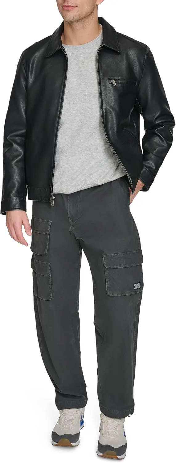 Levi's Men's Faux Leather Laydown Collar Racer Jacket