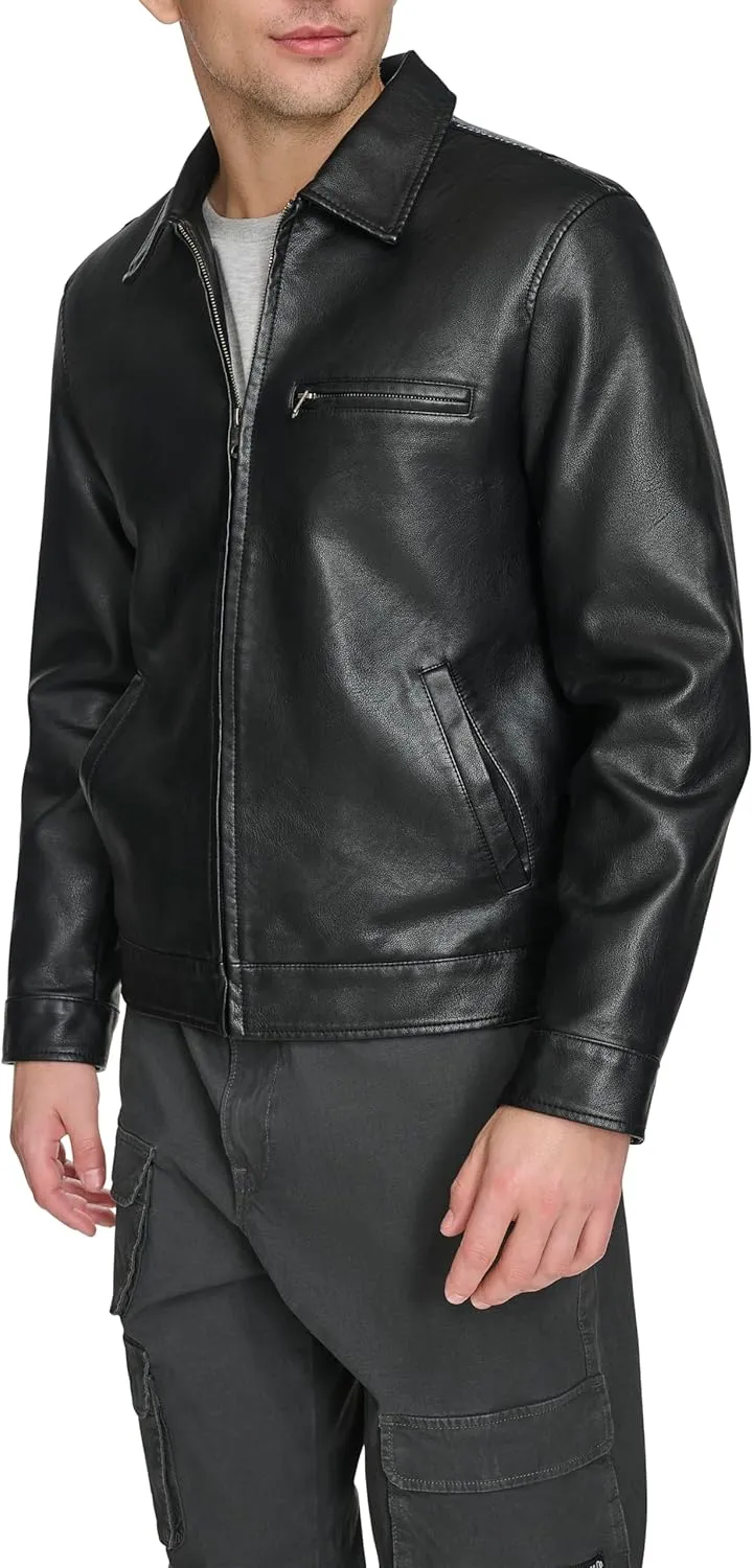 Levi's Men's Faux Leather Laydown Collar Racer Jacket