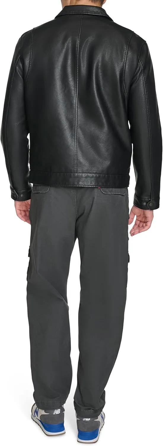 Levi's Men's Faux Leather Laydown Collar Racer Jacket