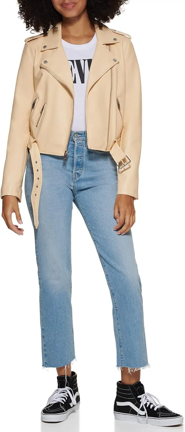 Levi's Women's Belted Faux Leather Moto Jacket (Regular & Plus Size)