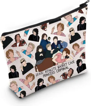 LEVLO Breakfast Movie Makeup Bag Andrew Clark & Brian Johns Fans Gift Carl & John Bender Zipper Pouch Bag Claire Stand Breakfast Merchandise (BRAIN Bag)