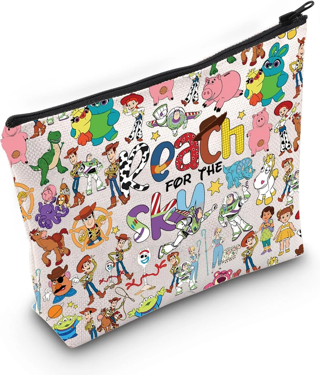 LEVLO Cartoon Charater Movie Make Up Bag Cartoon Movie Fans Gift Reach For The Sky Makeup Zipper Pouch Bag (Reach For Sky Full)