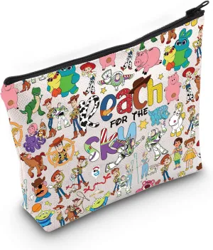 LEVLO Cartoon Charater Movie Make Up Bag Cartoon Movie Fans Gift Reach For The Sky Makeup Zipper Pouch Bag (Reach For Sky Full)