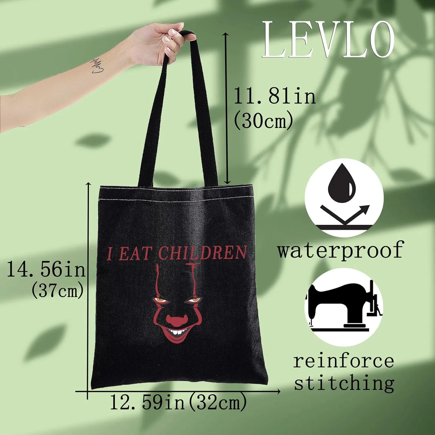 LEVLO Clown Cosmetic Make Up Bag Clown Fans Gift I Eat Children Makeup Zipper Pouch Bag Horror Movie Merchandise (I Eat Children BT)