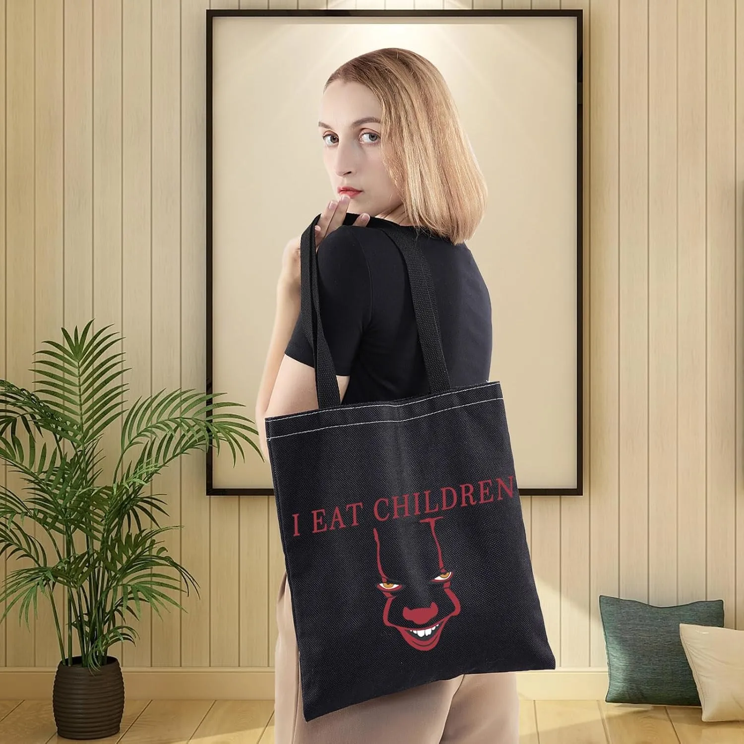 LEVLO Clown Cosmetic Make Up Bag Clown Fans Gift I Eat Children Makeup Zipper Pouch Bag Horror Movie Merchandise (I Eat Children BT)