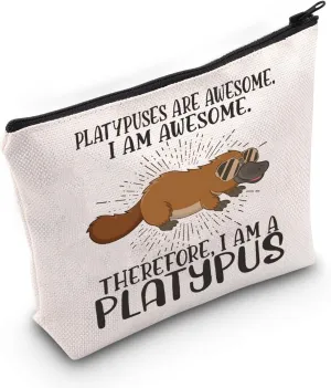 LEVLO Platypus Cosmetic Makeup Bag - Platypus Lover Gift - Zipper Pouch Bag - Merchandise