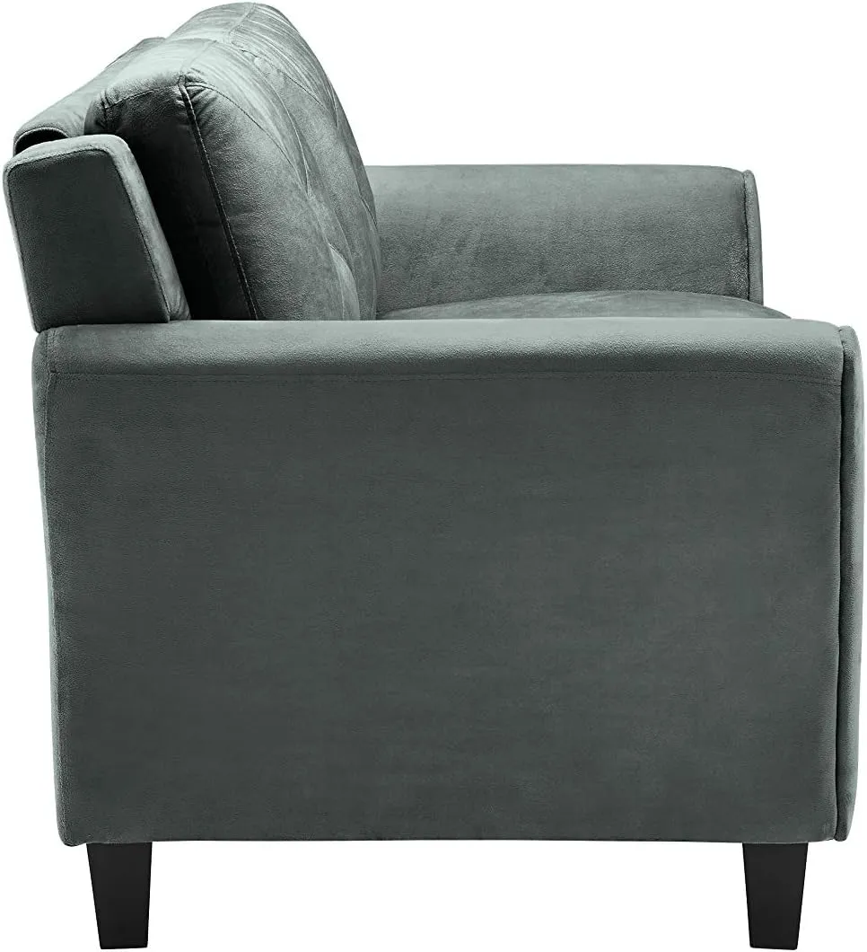 Lifestyle Solutions Harrington Loveseat, Dark Grey