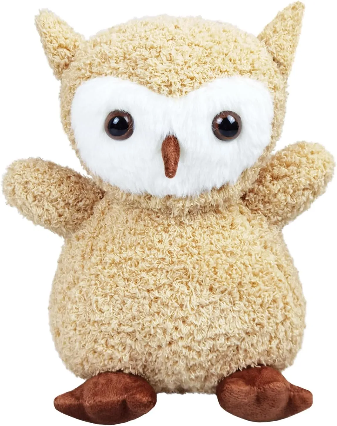 Light Brown Plush Owl Stuffed Animal Toy, Soft Cuddly Plushie Hugger Toy for Boys & Girls, Gifts for Kids or Girlfriend, 8.5 Inches
