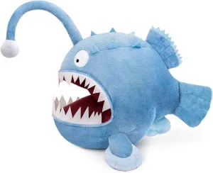 lilizzhoumax Luminous Anglerfish Stuffed Animal,Realistic Fish Plush,Super Soft Monkfish Plush, Luminous Plush, Girl Toys,Gift for Kids(Blue 10 inch)