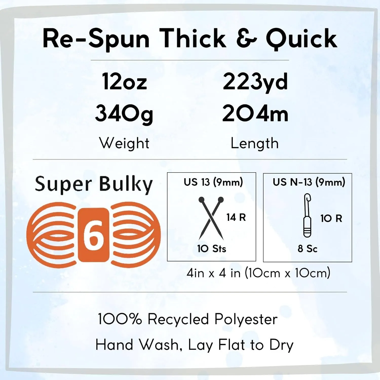 Lion Brand Re Spun Thick & Quick Night Sky 843-110 (3-Skeins - Same Dye Lot) Weight S Bulky #6 Polyester Yarn for Crocheting and Knitting with Project Bag