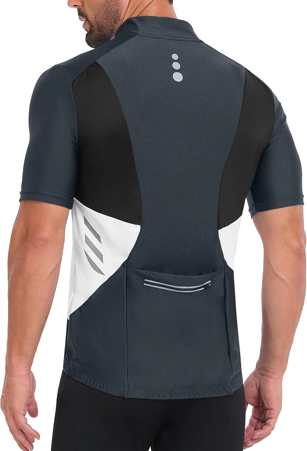 Little Donkey Andy Men's Half Zip Breathable Cycling Vests Reflective Sleeveless Jerseys Lightweight Bicycle Running