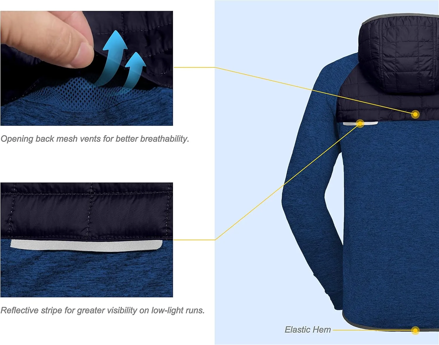 Little Donkey Andy Men's Lightweight Running Jackets Full Zip Hooded Sports Jacket for Winter Hiking Golf Casual
