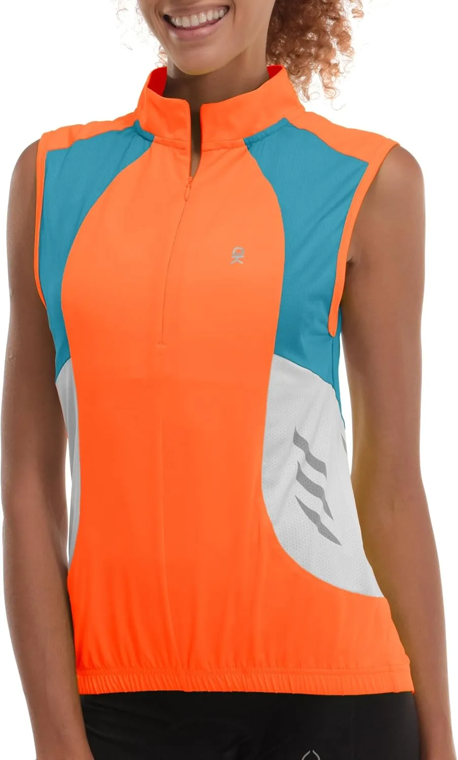 Little Donkey Andy Women's Half Zip Breathable Cycling Vests Reflective Sleeveless Jerseys Shirts Golf 4 Rear Pockets