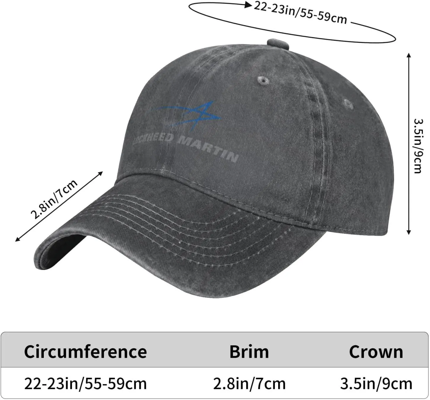 Lockheed Martin Adult Adjustable Classic Washed Casquette Cap Hat Baseball Cap for Man for Woman