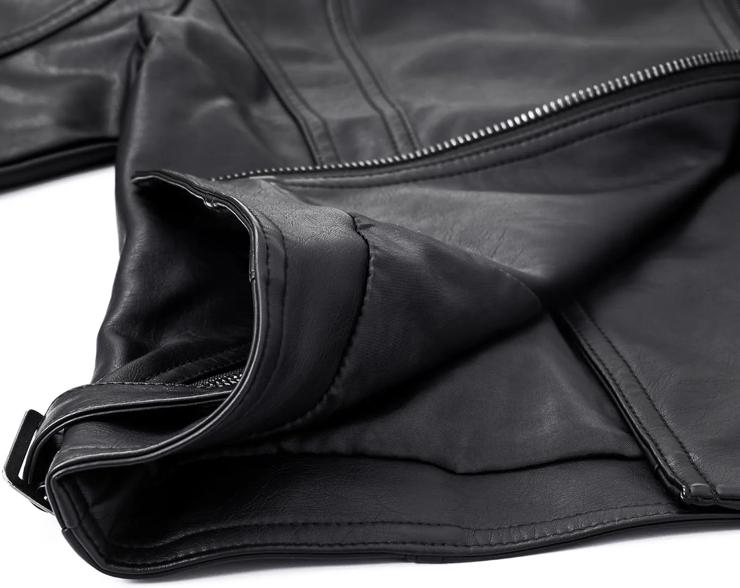 LOKTARC Boys Girls Spring Motorcycle Faux Leather Jackets with Oblique Zipper
