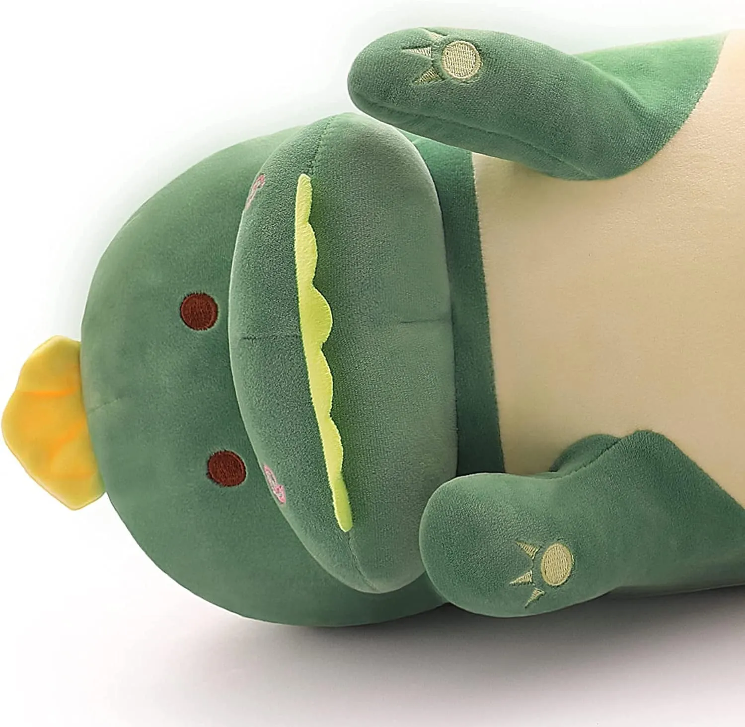 Long Dinosaur Plush Pillow, Soft Green Dinosaur Stuffed Animal Long Dinosaur Hugging Throw Plush Pillow Toy for Kids(Green Dinosaur,43.3inch/110cm)